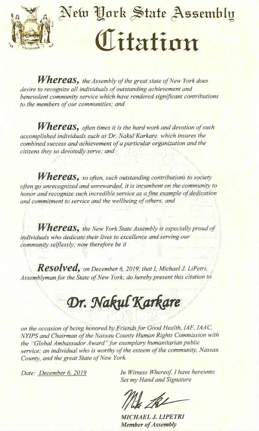 NY State Assembly Citation